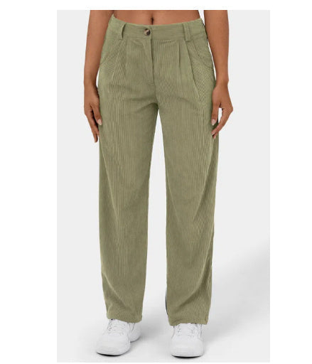 Jane – High-waisted casual corduroy pants with straight leg