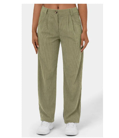 Jane – High-waisted casual corduroy pants with straight leg