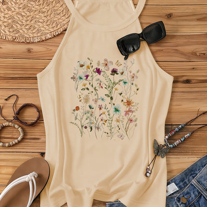 Damen Sommer Tanktop mit Blumenmuster – Freizeit Stil für Frühling und Sommer