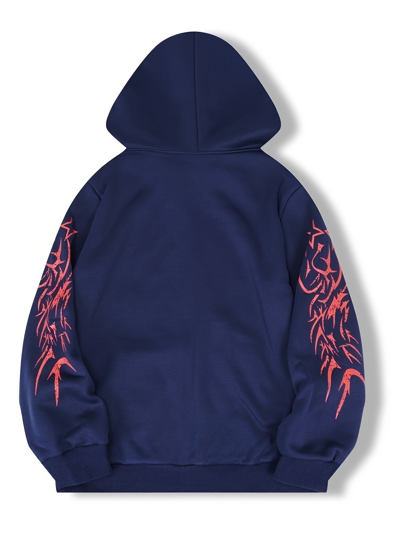 Hooded jacket with a zipper and graphic print