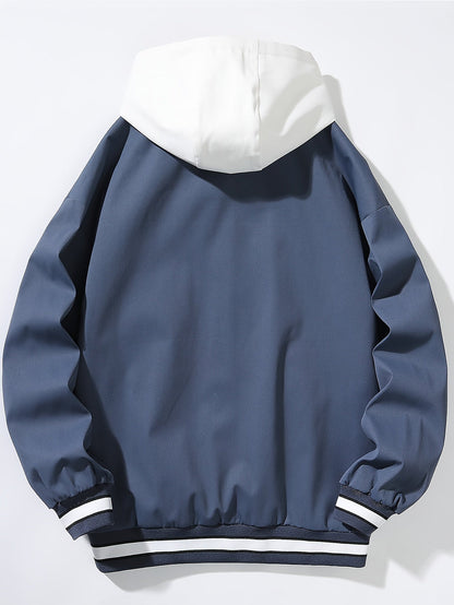 Men's varsity jacket with a hood and DREAMS lettering