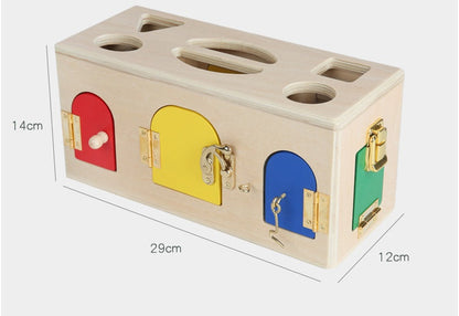 Children's Montessori Educational Toy Shape Sorting Box with Locks – Educational Motor Skills Toy
