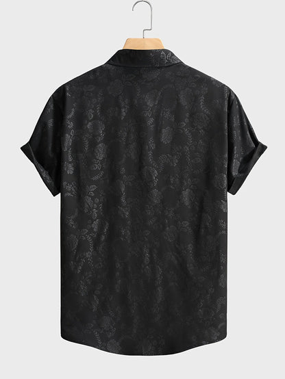 Men's Short-Sleeve Shirt Modern Floral Print – Stylish Casual Wear for Summer