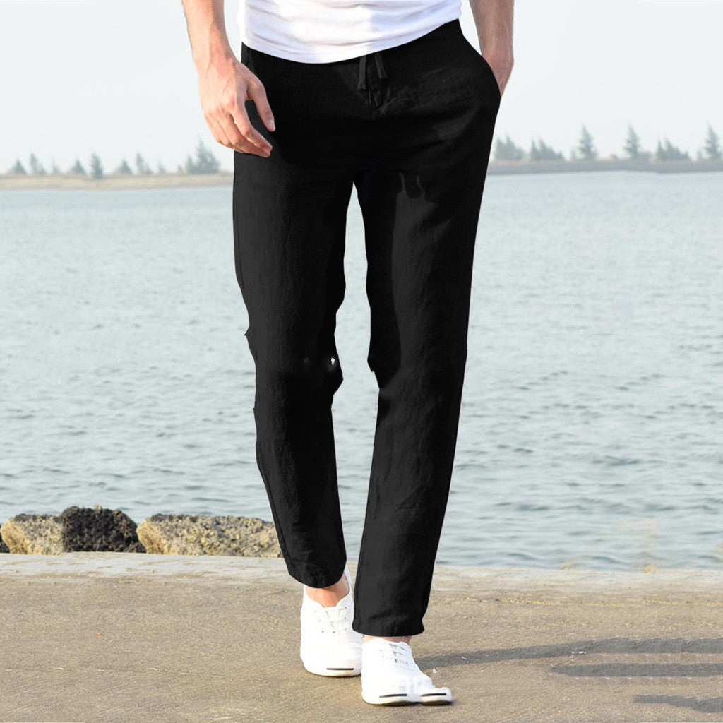 Men's casual pants with elastic waistband – casual, comfortable, perfect for everyday & beach