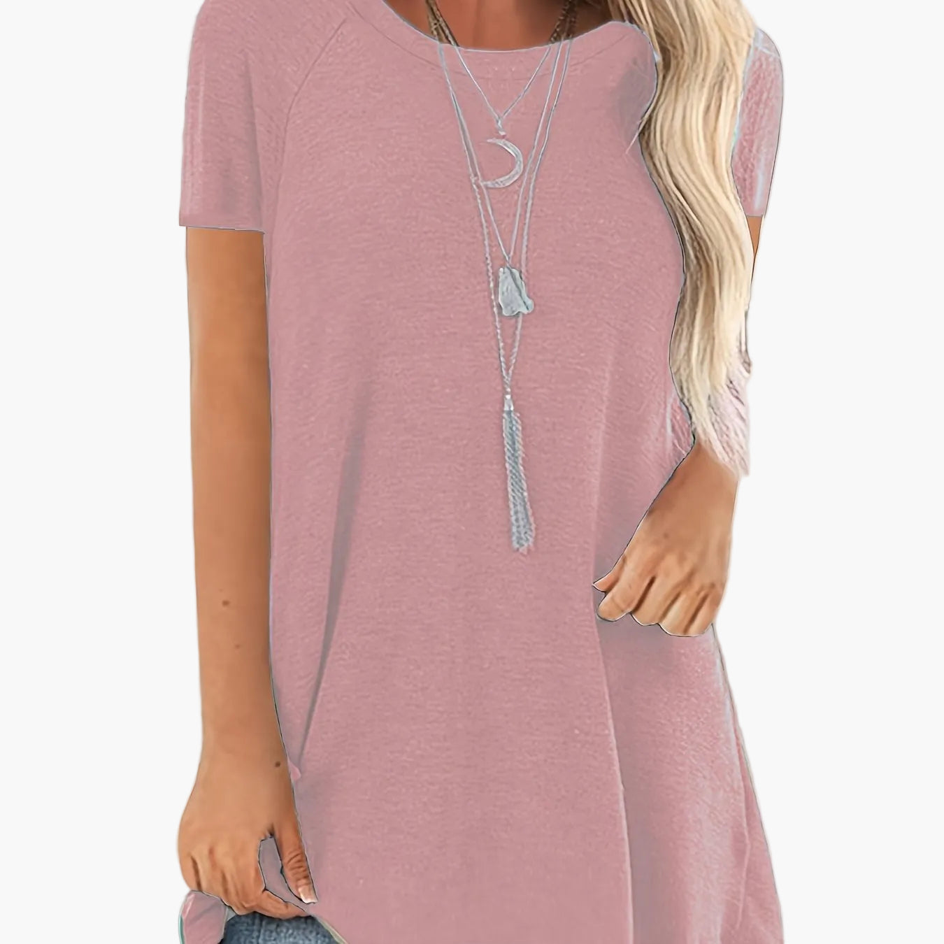 Women's Tunic Shirt Short Sleeve Loose Fit Casual Everyday