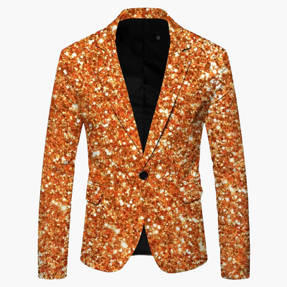 Men's Blazer Slim Fit Modern Business & Party Jacket – Stylish One-Button Jacket for Festive Occasions