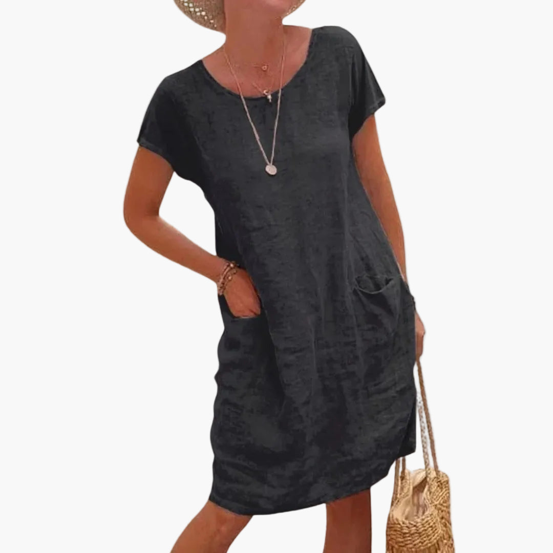 Women's casual dress summer short-sleeve loose with pockets – perfect for everyday life and vacation