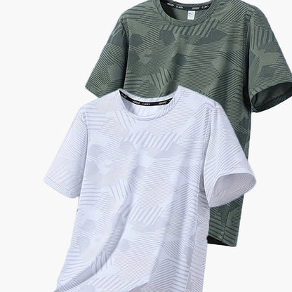 Herren Freizeit T-Shirt Set – Atmungsaktive Sommer Oberteile im tropischen Stil, ideal für Alltag und Sport
