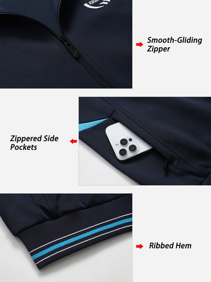 Men’s two-piece tracksuit with stand-up collar jacket and pants
