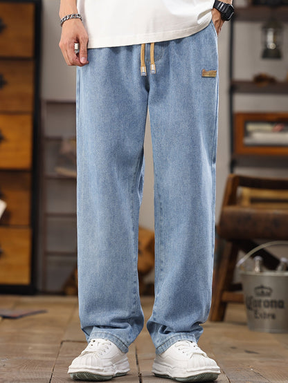 Men's Relaxed Fit Jeans Joggers with Drawstring for Casual Leisure Looks