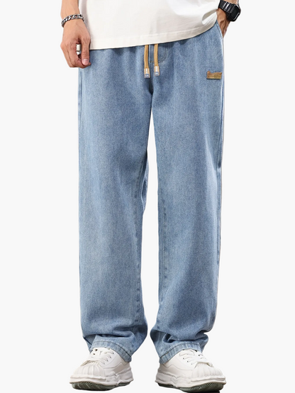 Men's Relaxed Fit Jeans Joggers with Drawstring for Casual Leisure Looks