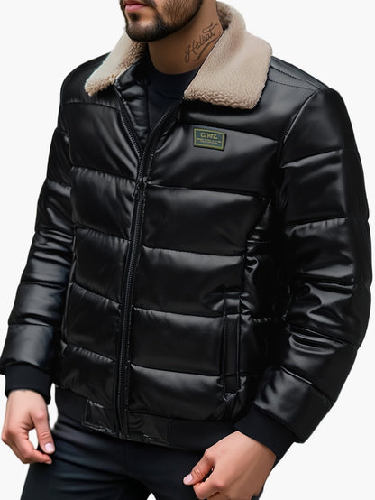 Men's quilted jacket in casual style with teddy collar – perfect for everyday and leisure use