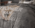 Dekbedovertrek katoen Stronger Than Yesterday tijger grijs 240 x 220 cm, met 2 kussenslopen 60 x 70 cm