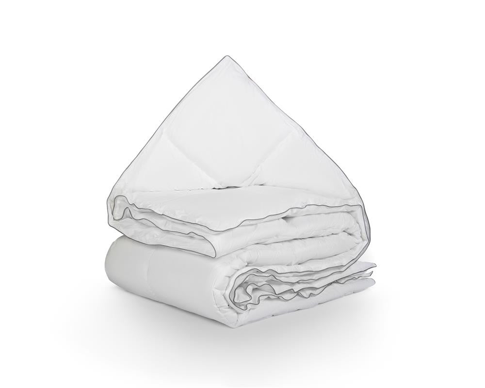 Dekbed eenpersoons percale katoen wit 200 x 200 cm, warmteklasse 2, vulgewicht 400 g/m²