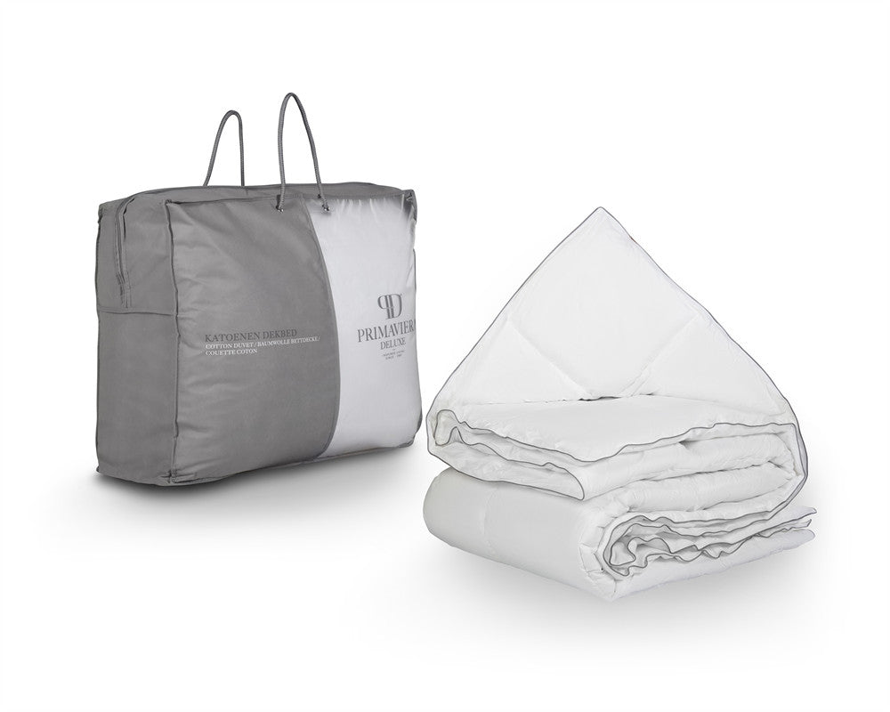 Dekbed eenpersoons percale katoen wit 200 x 200 cm, warmteklasse 2, vulgewicht 400 g/m²