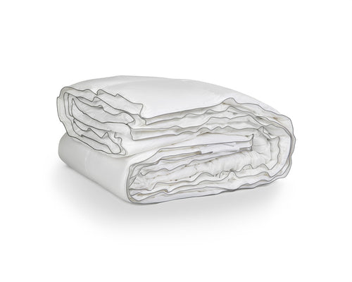 Dekbed 4-seizoenen percale katoen wit 140 x 220 cm, met drukknopen, zomer- en herfstdeel