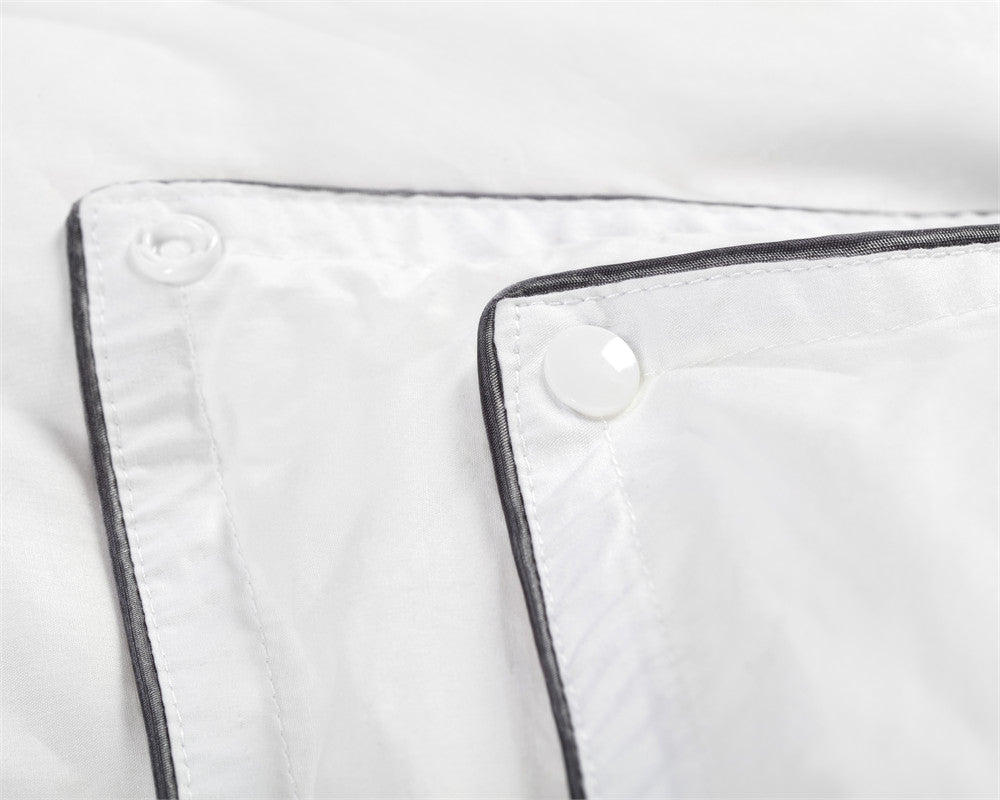 Dekbed 4-seizoenen percale katoen wit 200 x 200 cm, met drukknopen en eco-dons vulling