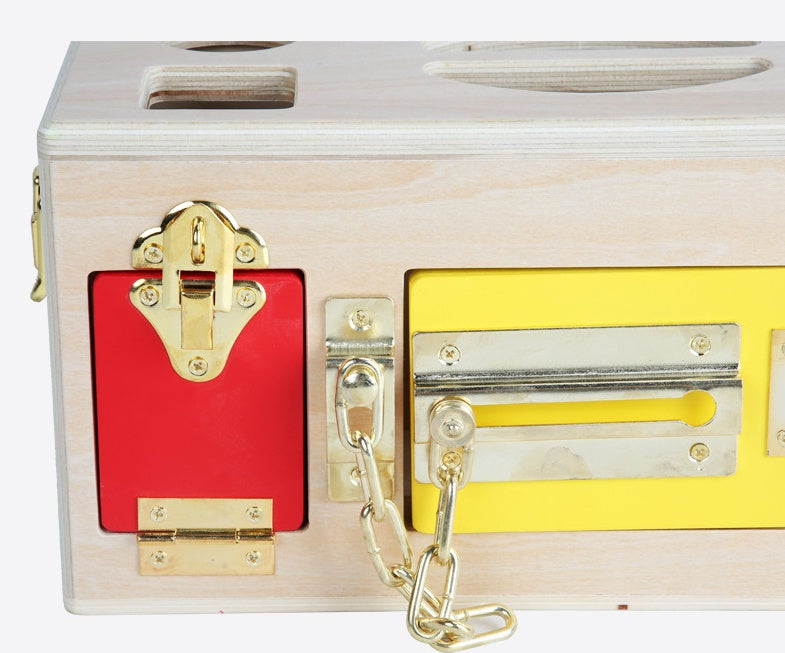 Children's Montessori Educational Toy Shape Sorting Box with Locks – Educational Motor Skills Toy