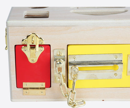 Children's Montessori Educational Toy Shape Sorting Box with Locks – Educational Motor Skills Toy