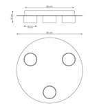 Plafondlamp gepoedercoat staal, modern Bolx, zwart Ø 30 cm met 3 GX53-fittingen