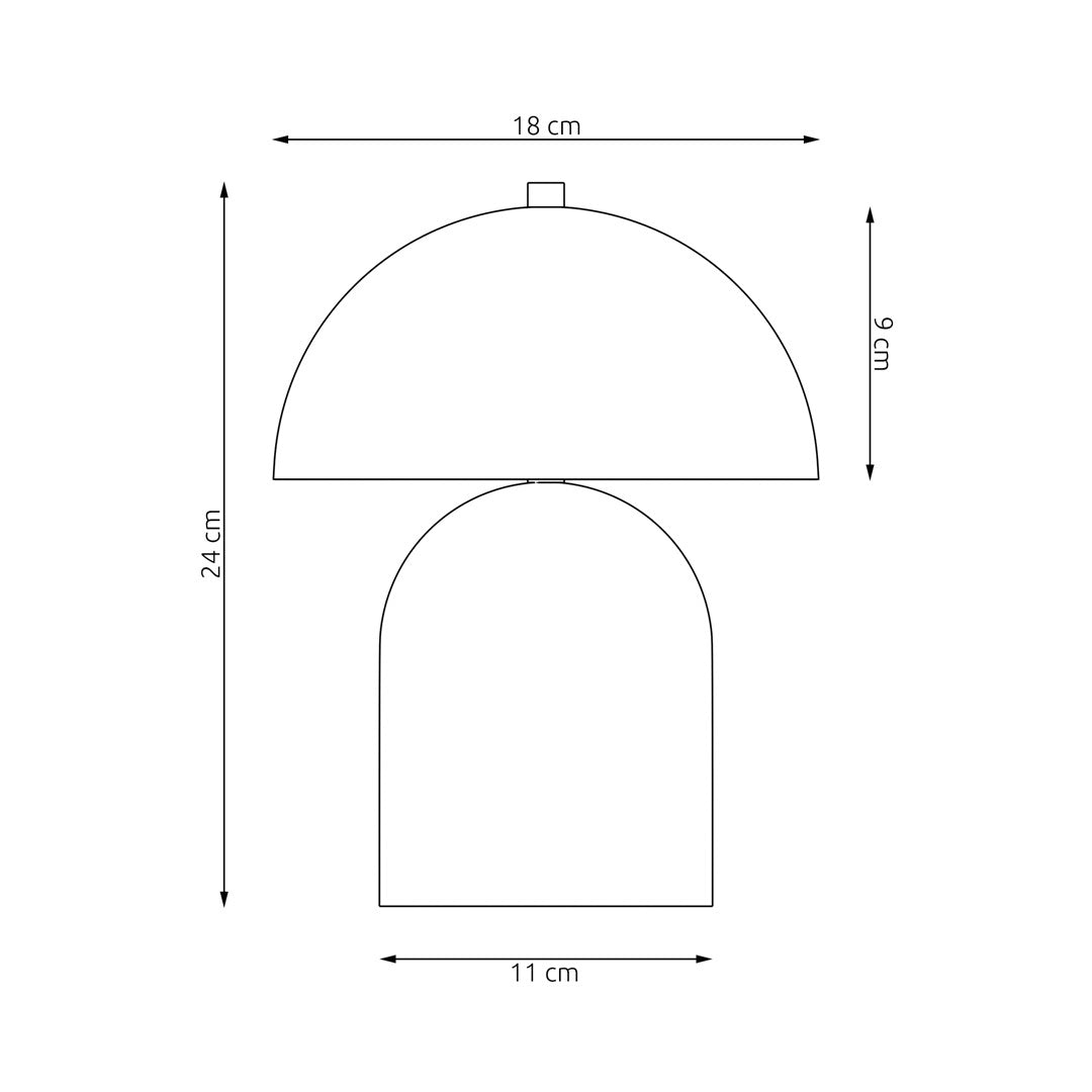 Tafellamp gepoedercoat staal Mush, Scandinavisch, zwart, Ø 18 x 24 cm, voor slaapkamer, woonkamer of kantoor