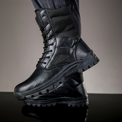 Men's lace-up boots with a high shaft and durable sole