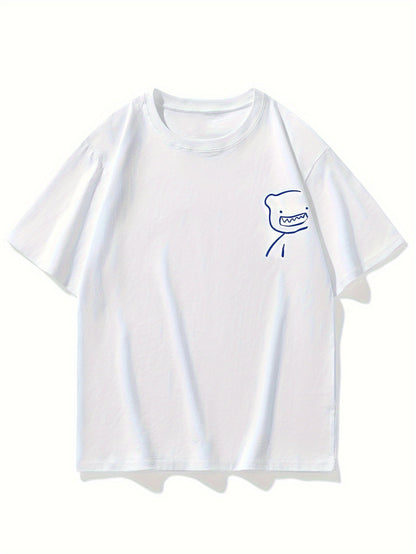 Men's Oversized Streetwear T-Shirt with Bear Print – Artistic Look, Casual Fashion