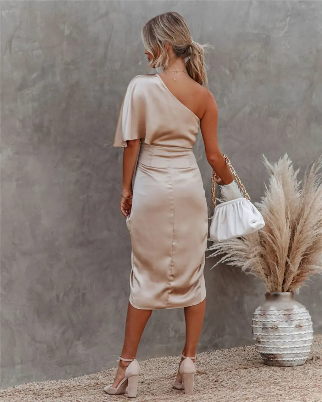 Women's Asymmetrical Mid-Length Dress for Elegant Occasions and Festive Evenings
