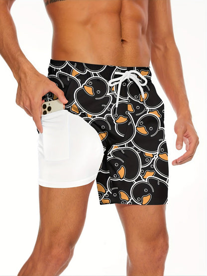 Herren Badehose mit Gummienten-Motiv – Lustige Schwimmshorts für Freizeit & Strand