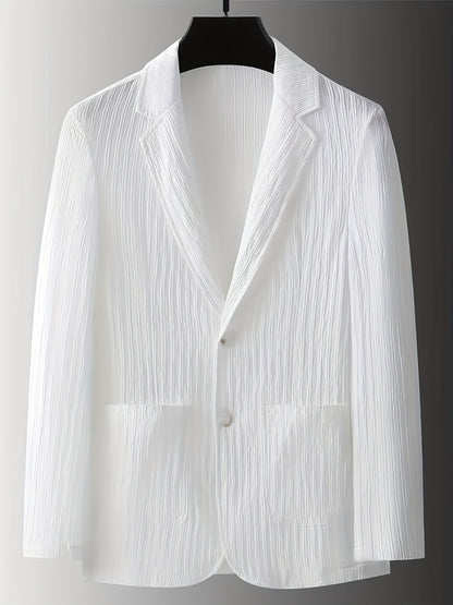Men's Modern Fit Blazer with Stripes – Elegant Business & Casual Style