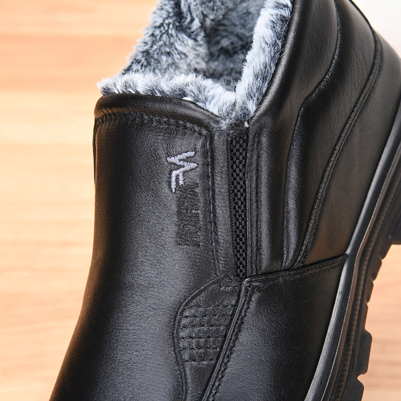Men's winter loafers, lined warm casual slip-on shoes