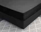 Hoeslaken katoensatijn zwart 200 x 220 cm, hoekhoogte 30 cm, anti-huisstofmijt en antiallergisch