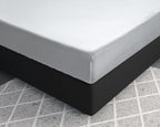 Hoeslaken katoensatijn wit 140 x 200 cm, hoekhoogte 30 cm, T210, voor de slaapkamer