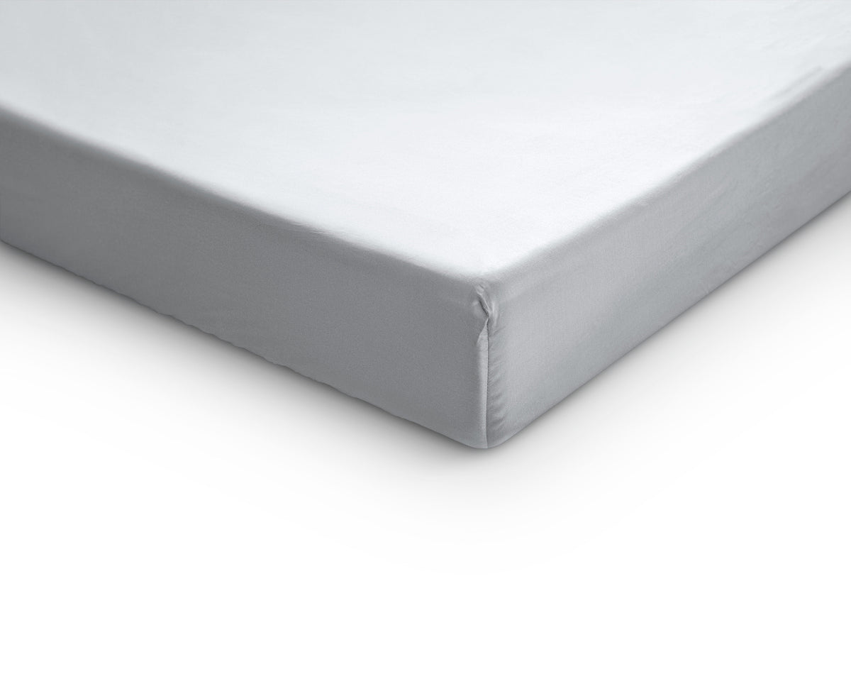 Hoeslaken katoensatijn wit 140 x 200 cm, hoekhoogte 30 cm, T210, voor de slaapkamer