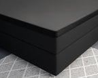 Hoeslaken topper katoensatijn zwart 90 x 200 cm, T210, ademend en licht glanzend