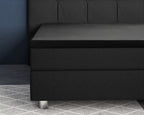 Hoeslaken voor topper katoensatijn zwart 90 x 220 cm, hoekhoogte 15 cm, T210