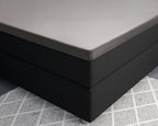 Topper hoeslaken katoensatijn grijs 160 x 200 cm, ademend en anti-huisstofmijt