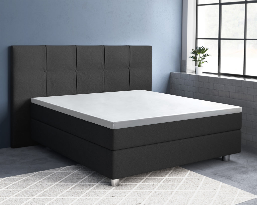 Hoeslaken katoensatijn wit 90 x 220 cm, voor topper, T210, reactief gewassen, slaapkamer