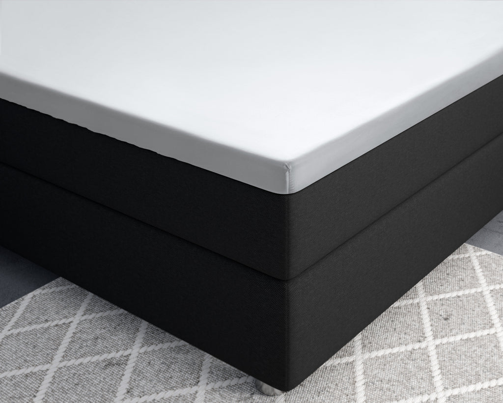 Topper hoeslaken katoensatijn wit 160 x 220 cm, T210, anti-huisstofmijt en antiallergisch