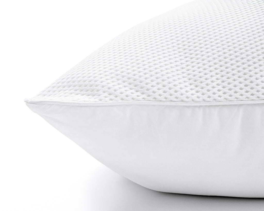 Hoofdkussen microgel ventilerend 3D-mesh perkal-katoen wit 50 x 70 cm, laag en medium stevig
