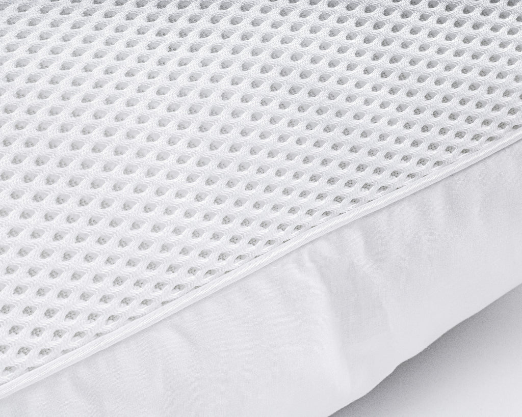 Hoofdkussen microgel ventilerend 3D-mesh perkal-katoen wit 50 x 70 cm, laag en medium stevig