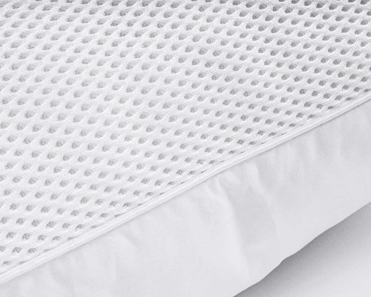 Hoofdkussen microgel ventilerend 3D-mesh perkal-katoen wit 50 x 70 cm, laag en medium stevig