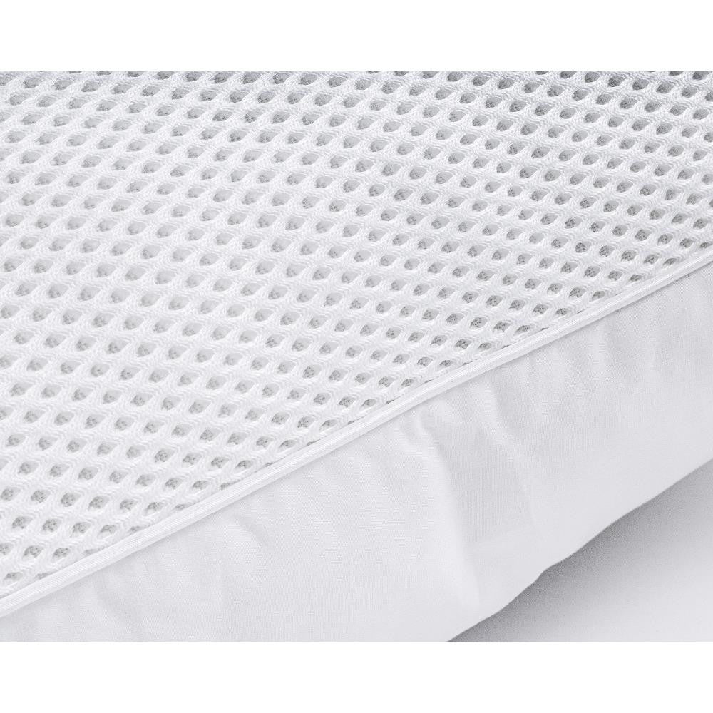 Hoofdkussen microgel ventilerend 3D-mesh perkal-katoen wit 50 x 70 cm, laag en medium stevig