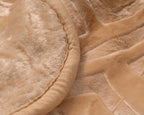 Fleecedeken polyester geëmbosseerd beige 200 x 240 cm, voor slaapkamer en woonkamer