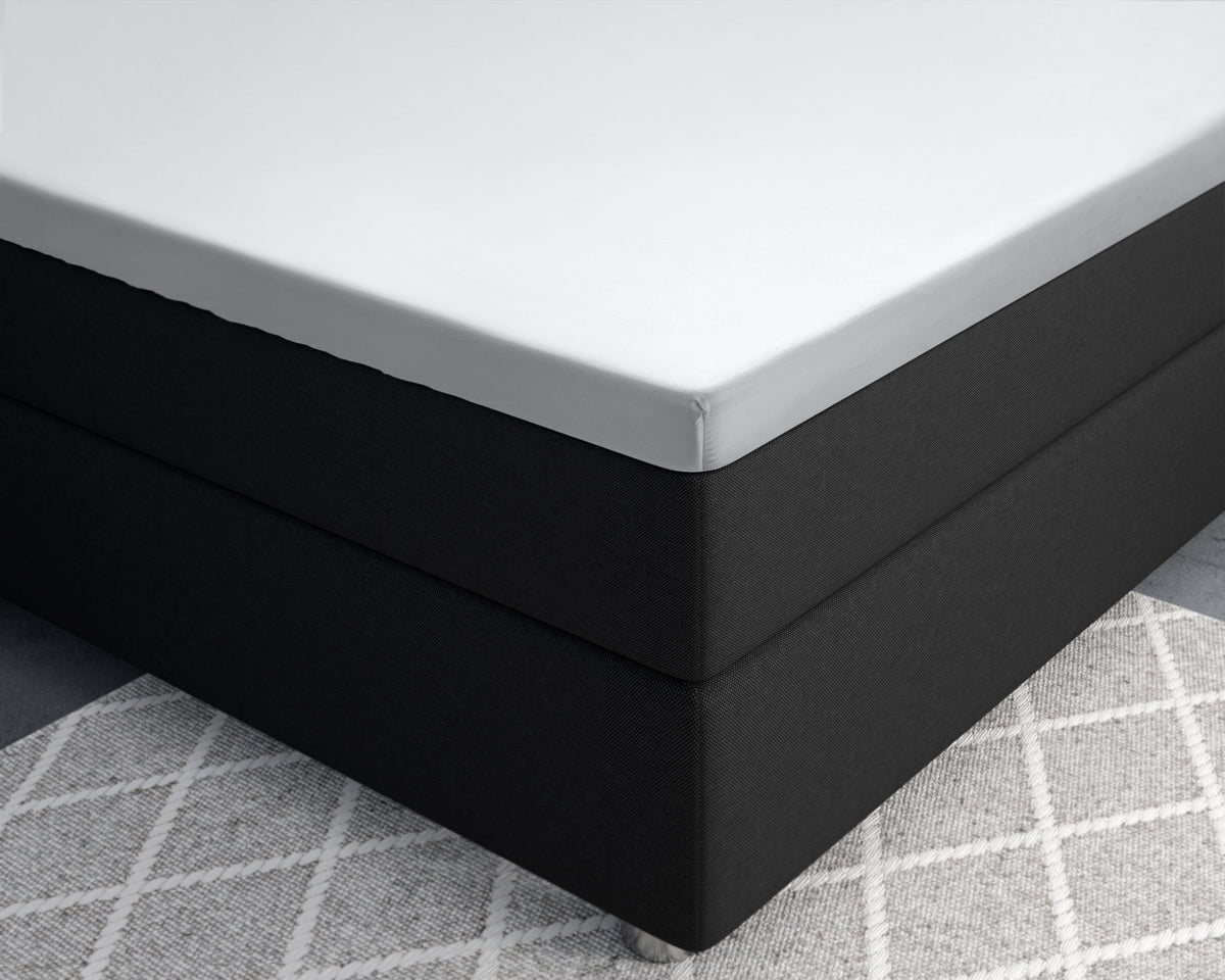 Splittopper hoeslaken katoensatijn wit 160 x 200 cm, T210, voor matrashoogte 8–12 cm