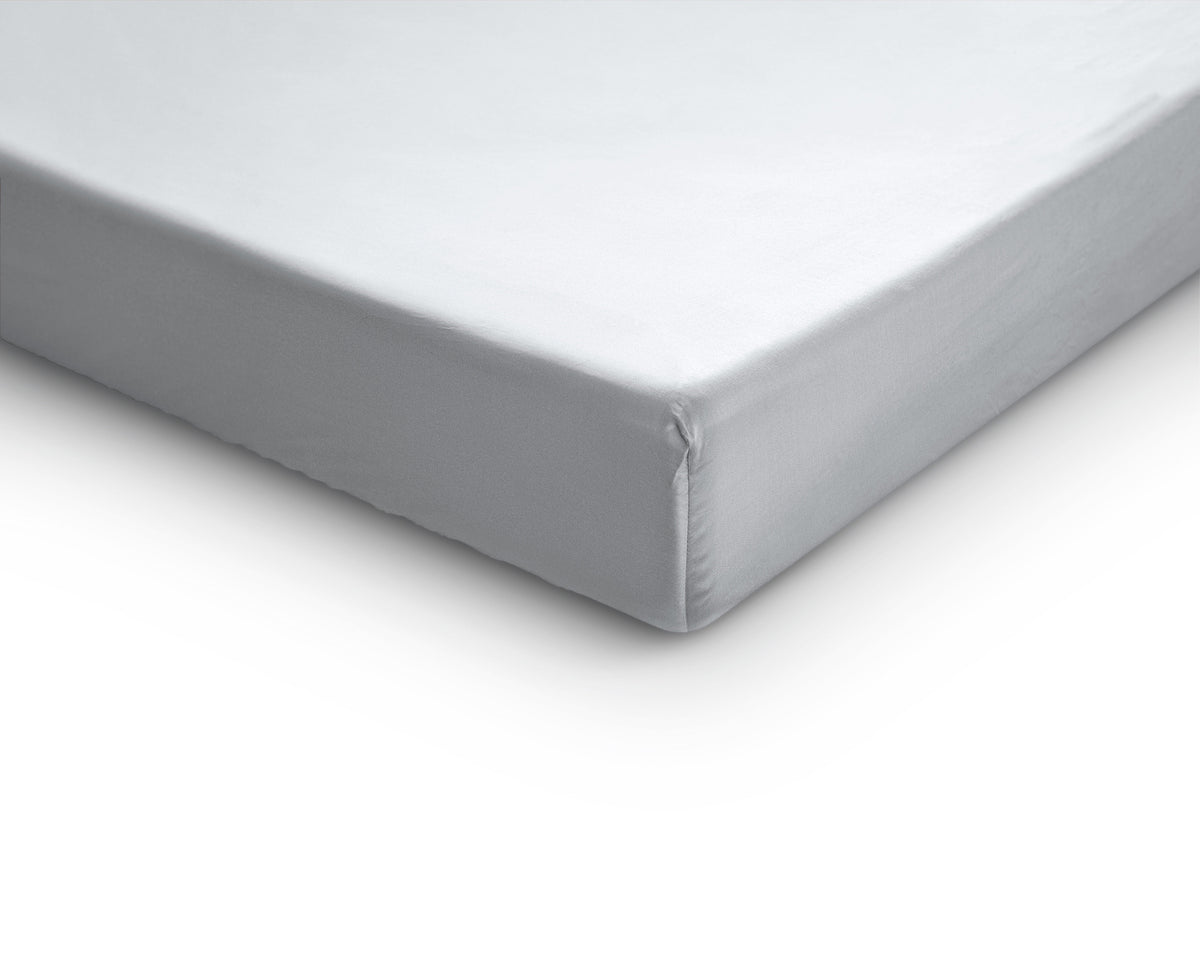 Splittopper hoeslaken katoensatijn wit 160 x 200 cm, T210, voor matrashoogte 8–12 cm