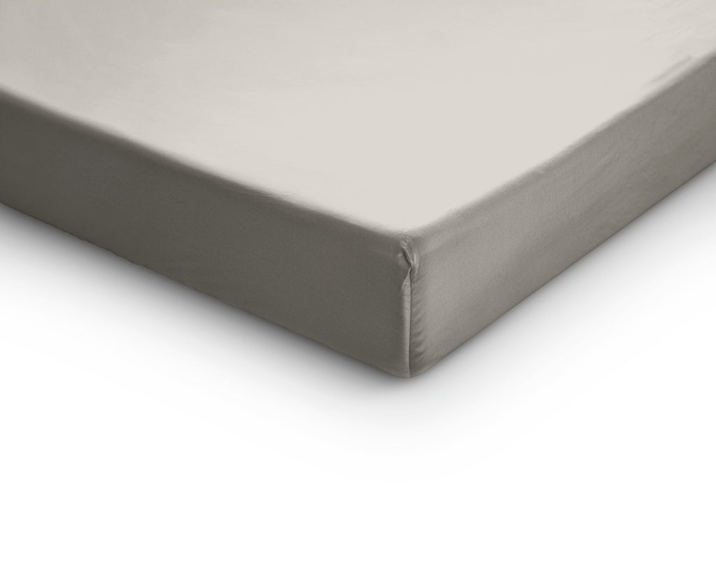Splittopper hoeslaken katoensatijn crème 180 x 220 cm, hoekhoogte 15 cm, voor verstelbare boxspring