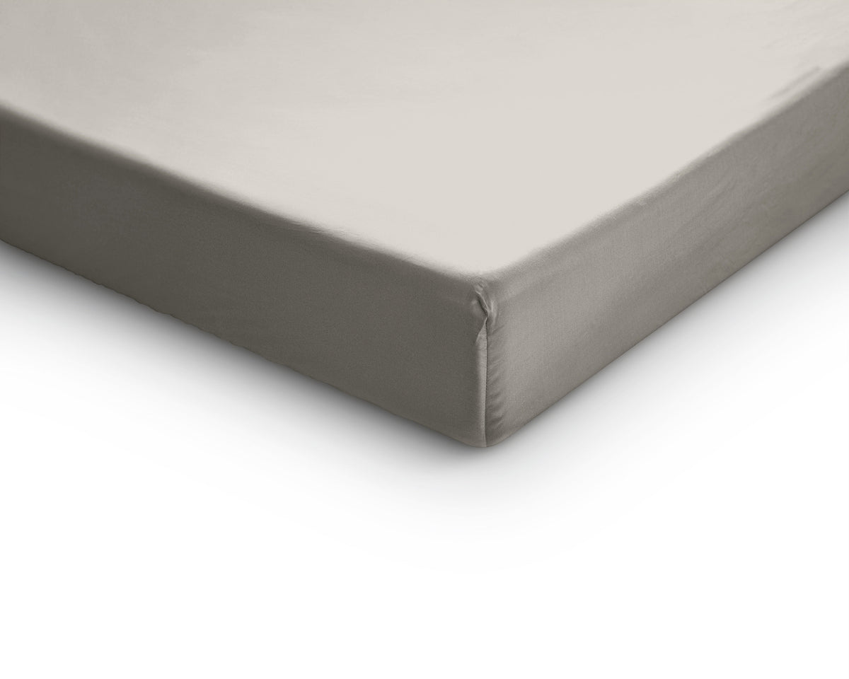 Splittopper hoeslaken katoensatijn crème 180 x 220 cm, hoekhoogte 15 cm, voor verstelbare boxspring