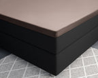 Hoeslaken splittopper katoensatijn T210 taupe 160 x 200 cm, voor matrashoogte 8–12 cm