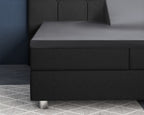 Hoeslaken splittopper katoensatijn antraciet 160 x 200 cm, elastische rand voor matrashoogte 8–12 cm